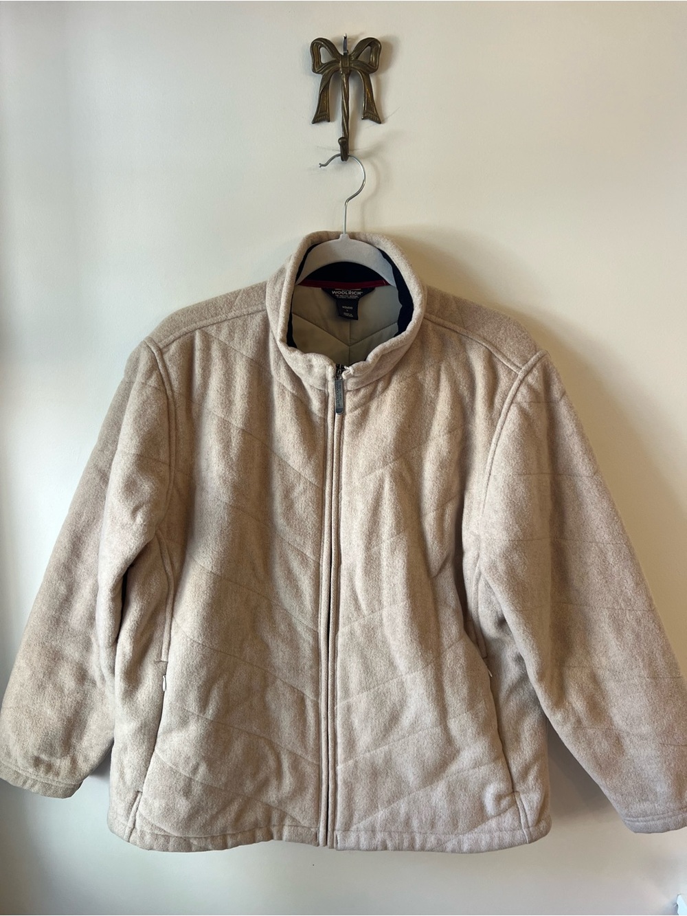 Vintage Woolrich Women's Full Zip 100% Wool Quilted Jacket Lined Size L